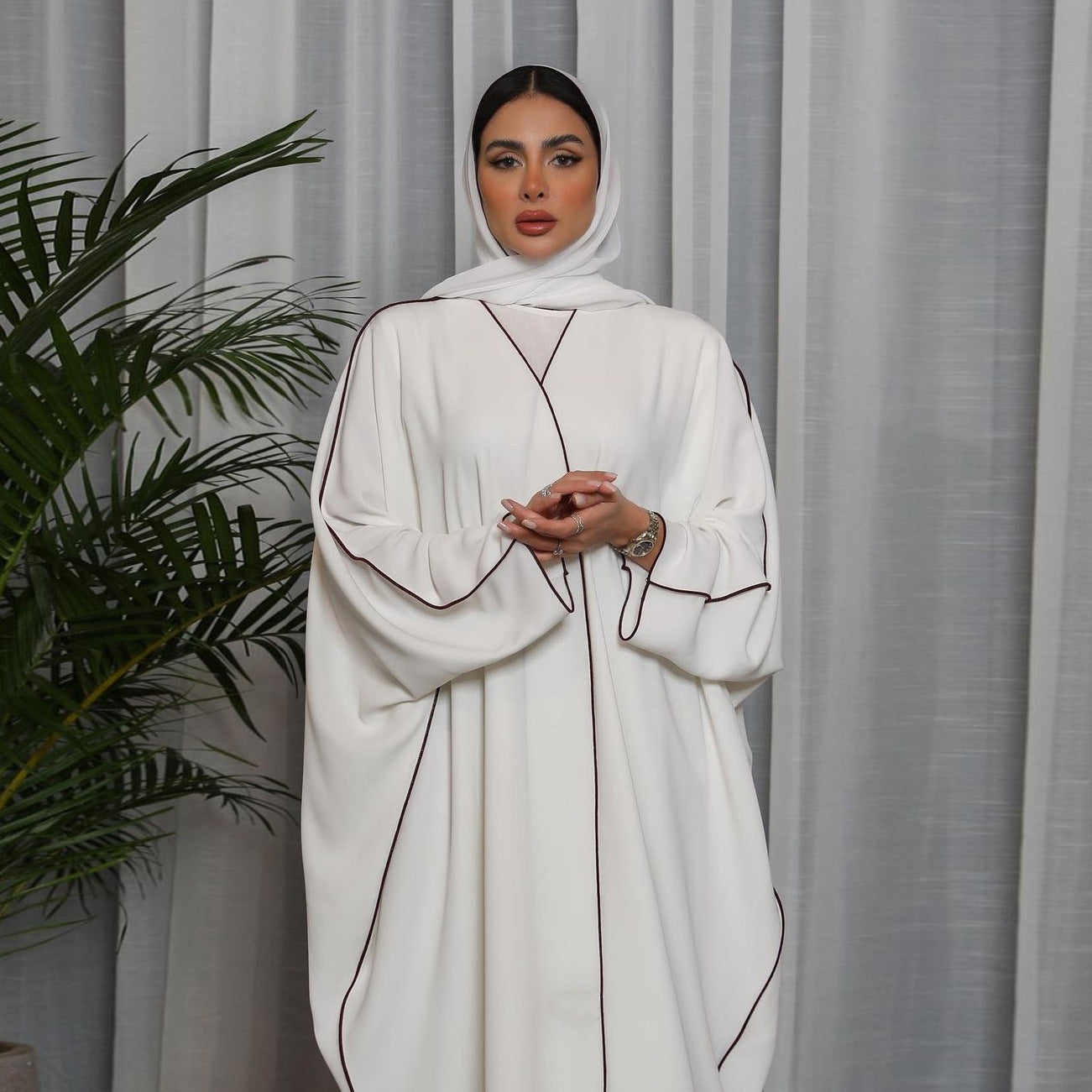Women's White Patchwork Plus Size