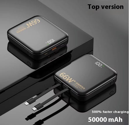 Large Capacity Super Fast Charge With Cable Power Bank