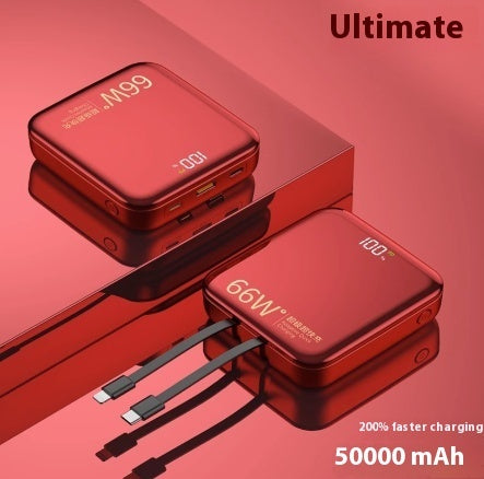 Large Capacity Super Fast Charge With Cable Power Bank