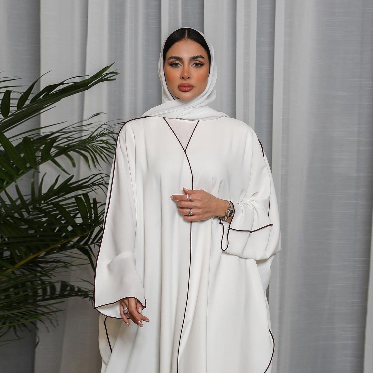 Women's White Patchwork Plus Size