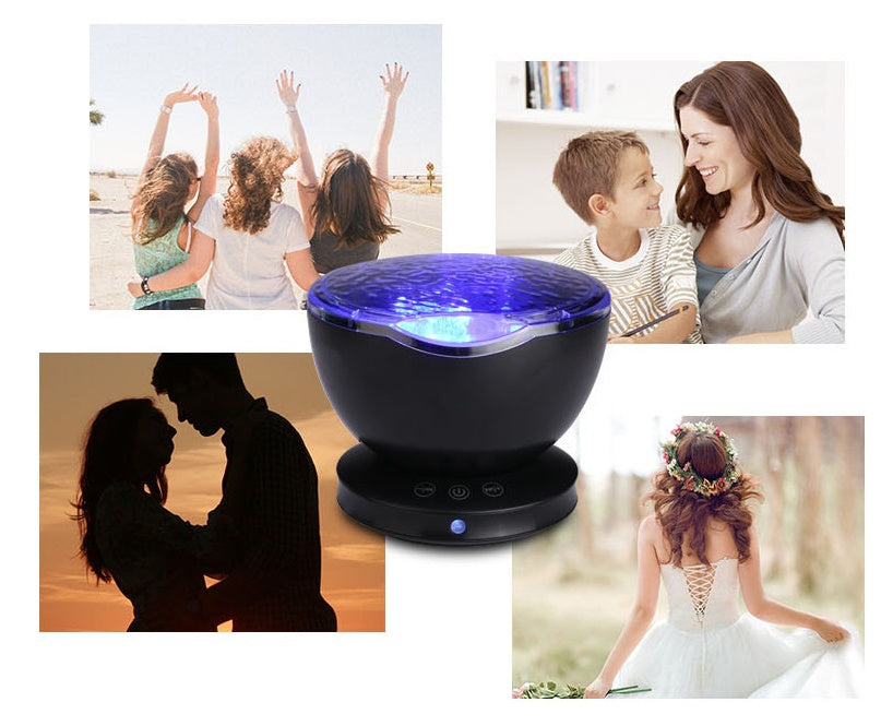 Ocean Wave Projector LED Night Light Remote