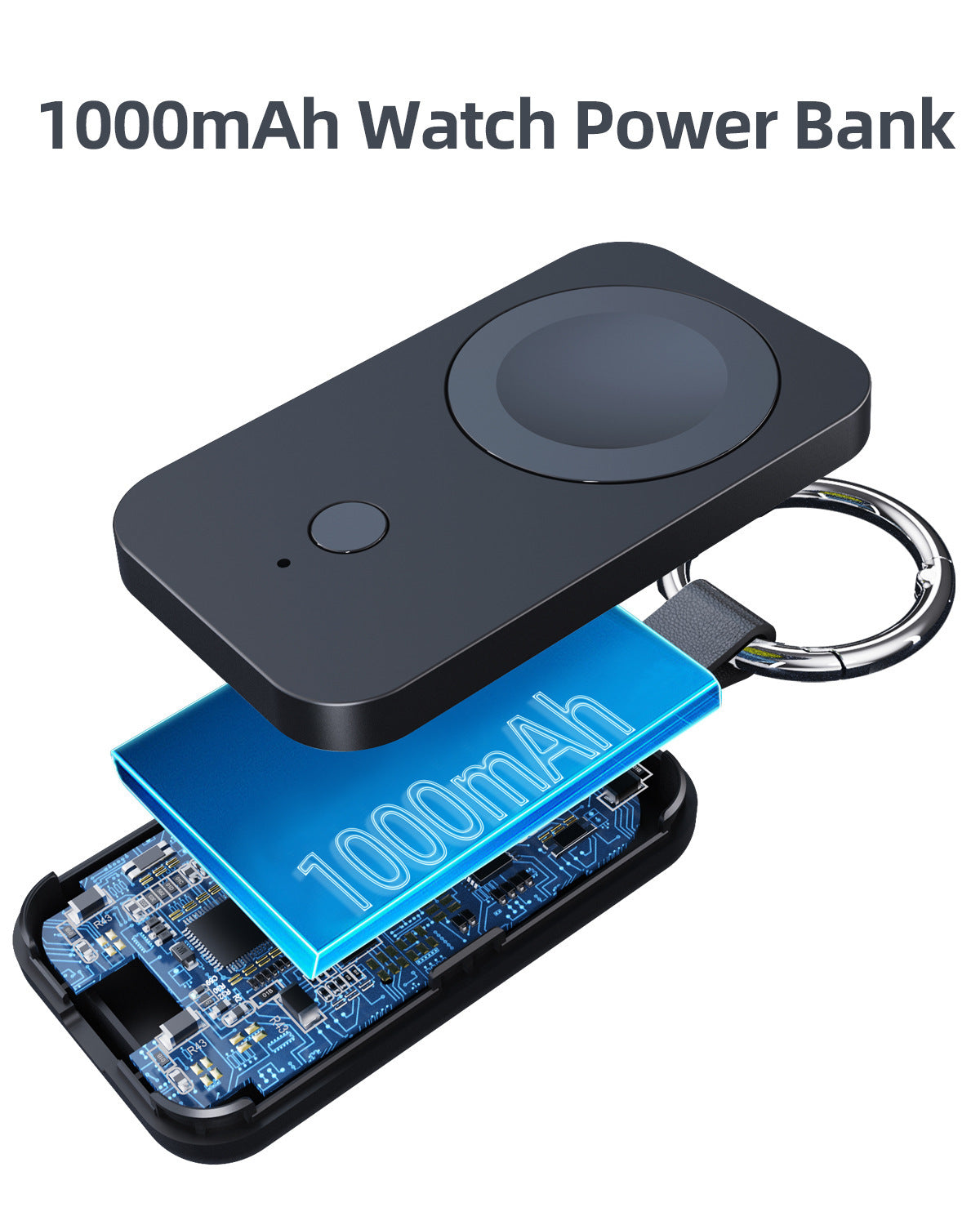 Portable 1000mAh Magnetic Watch Power Bank