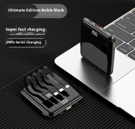 Large Capacity Super Fast Charge With Cable Power Bank