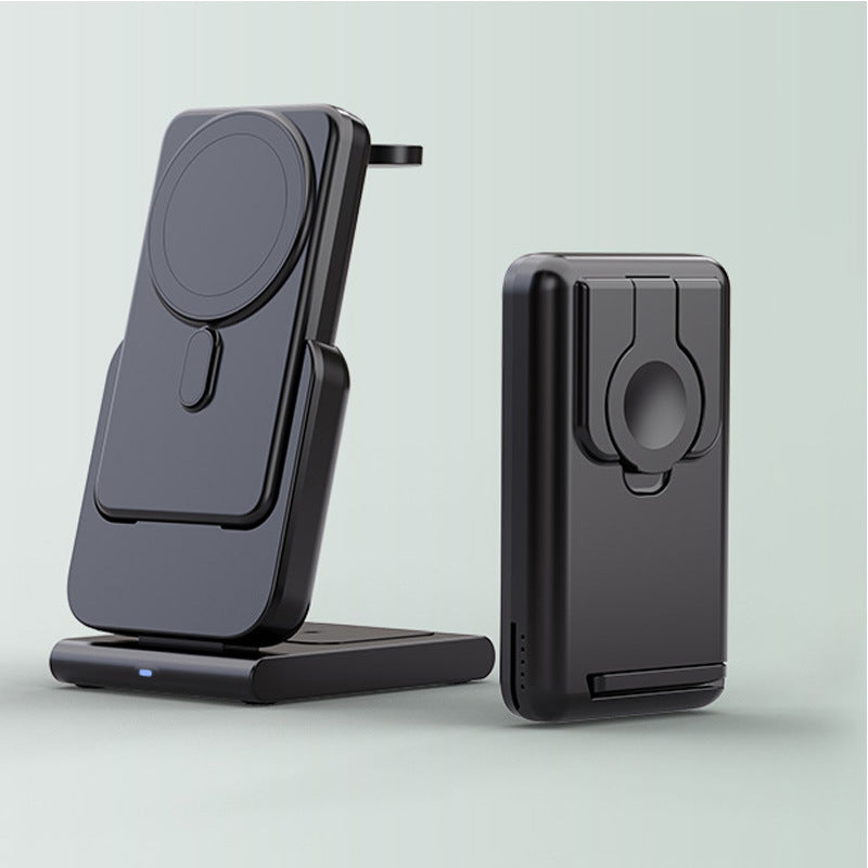 Magnetic Power Bank Three-in-one Removable Folding With Bracket