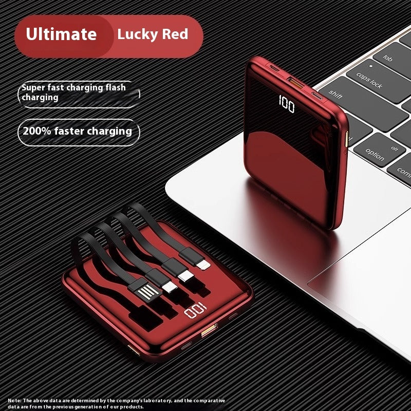 Large Capacity Super Fast Charge With Cable Power Bank