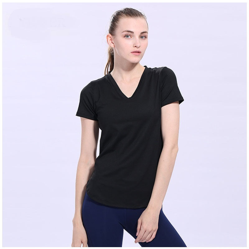Yoga T-shirt Sport Woman Slim Short Sleeve