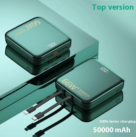 Large Capacity Super Fast Charge With Cable Power Bank