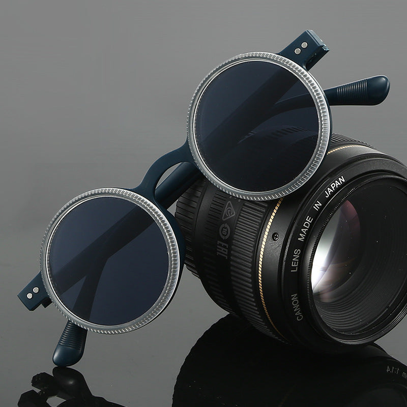 Adjustable Zoom Round Frame Polarized Sunglasses
