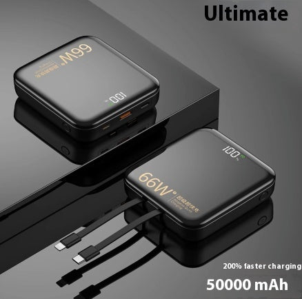 Large Capacity Super Fast Charge With Cable Power Bank