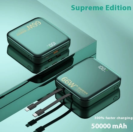 Large Capacity Super Fast Charge With Cable Power Bank