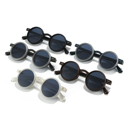 Adjustable Zoom Round Frame Polarized Sunglasses