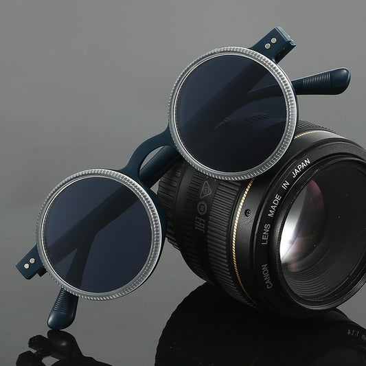 Adjustable Zoom Round Frame Polarized Sunglasses