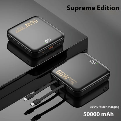 Large Capacity Super Fast Charge With Cable Power Bank